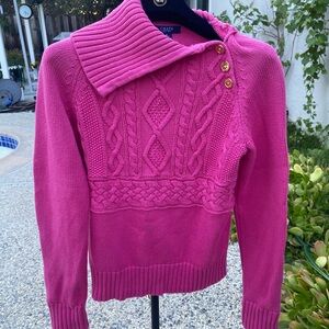 Chaps Pink Cable Knit Sweater for Women